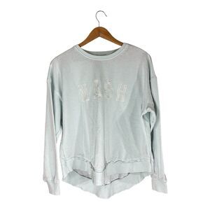 Nash Light Blue Oversized Sweatshirt WOMENS SIZE SMALL/MEDIUM Raw Hem